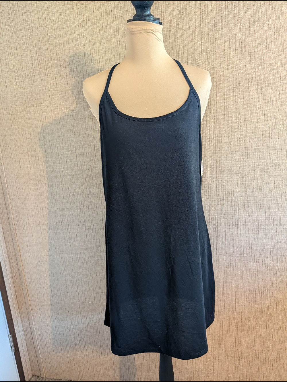 OP Black Sleeveless Swim Cover-Up with Scoop Neck and Thin Straps